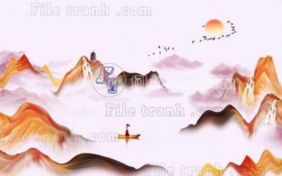 File tranh File gốc in tranh tổng hợp tường nền K40441 (bản gốc) in lụa 3D