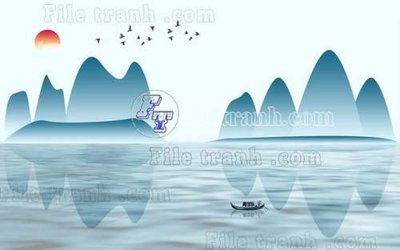 Tải file File gốc in tranh tổng hợp tường nền K40556 (gốc) chủ đề hoa sen