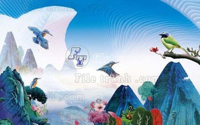 Chi tiết file ảnh File gốc in tranh tổng hợp tường nền K40571 sắc nét