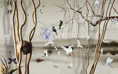 File gốc File gốc in tranh tổng hợp tường nền K40673 (dành cho quảng cáo)