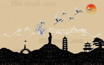 File tranh gốc in trần nhà File gốc in tranh tổng hợp tường nền K40746 3D