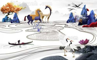 Tải file gốc in lụa File gốc in tranh tổng hợp tường nền K40822 siêu nét