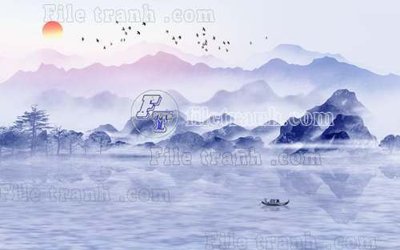 File in trần File gốc in tranh tổng hợp tường nền K40897 (file gốc) phong thủy