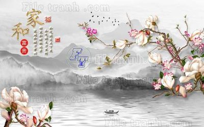 File in trần File gốc in tranh tổng hợp tường nền K41050 (file gốc) phong thủy