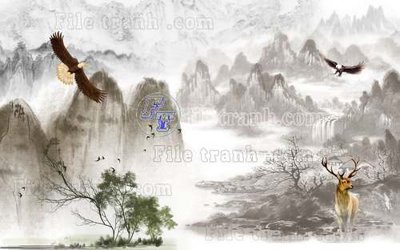 File in ấn cao cấp File gốc in tranh tổng hợp tường nền K41349 (file gốc)