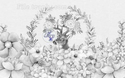 Tải file PSD File gốc in tranh tổng hợp tường nền K44032 (nguyên layer) để in