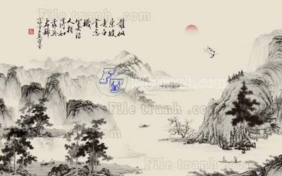 File gốc File gốc in tranh tổng hợp tường nền K44146 (in mica) cắt laser