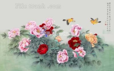 File tranh File gốc in tranh tổng hợp tường nền K44176 (gốc) in trên kính