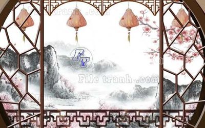 File ảnh File gốc in tranh tổng hợp tường nền K44322 (gốc) in standee