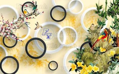 File gốc File gốc in tranh tổng hợp tường nền K44503 (in tráng gương) ốp tường