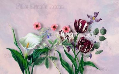 Download file gốc File gốc in tranh tổng hợp tường nền K44516 (in lụa) cao cấp