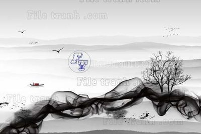 File gốc File gốc in tranh tổng hợp tường nền K44521 (in lụa) họa tiết 3D