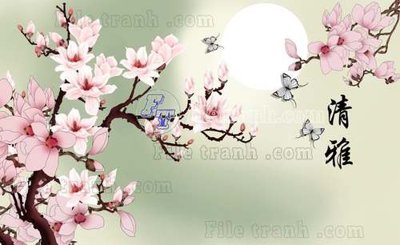 File gốc File gốc in tranh tổng hợp tường nền K44610 (in lụa) tranh mã đáo