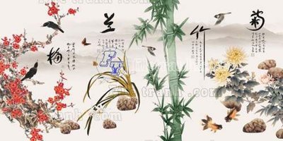 File PSD in ấn File gốc in tranh tổng hợp tường nền K44902 (chất lượng cao)