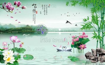 File gốc File gốc in tranh tổng hợp tường nền K44908 (bản quyền) cho in ấn