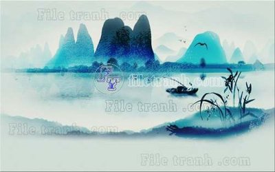 File gốc File gốc in tranh tổng hợp tường nền K44940 (in lụa) cao cấp