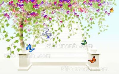 File gốc File gốc in tranh tổng hợp tường nền K45239 (in lụa) hoa văn cổ điển