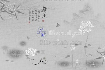 Hình ảnh file gốc in trần nhà File gốc in tranh tổng hợp tường nền K45286