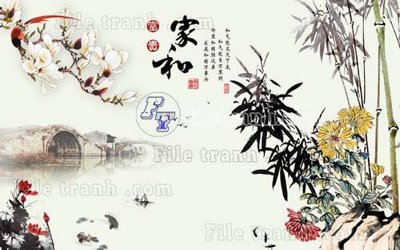 File tranh File gốc in tranh tổng hợp tường nền K45511 (file gốc) chuẩn màu in