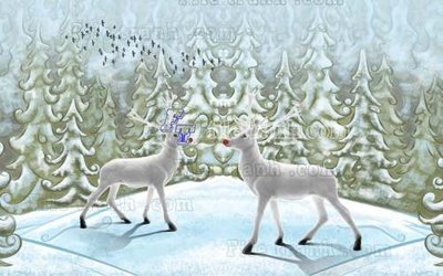 File tranh trang trí File tranh gốc dán tường hươu nai sừng K47019 (tải file gốc)