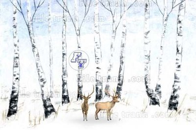 Tải file gốc File tranh gốc dán tường hươu nai sừng K47036 (bản PSD) còn layer