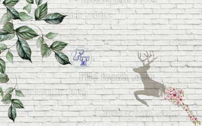 Download file File tranh gốc dán tường hươu nai sừng K47041 (chất lượng in ấn)