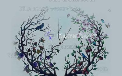 File gốc File tranh gốc dán tường hươu nai sừng K47043 (chủ đề hiện đại) trang trí