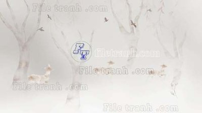 File gốc File tranh gốc dán tường hươu nai sừng K47058 (in ấn) màu sắc trung thực