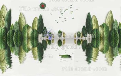 File gốc File tranh gốc dán tường hươu nai sừng K47070 (in mica) trang trí