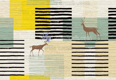 File PSD in ấn File tranh gốc dán tường hươu nai sừng K47076 (chất lượng cao)