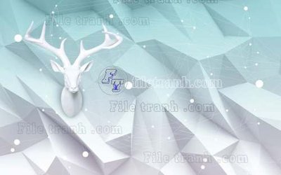 Download file File tranh gốc dán tường hươu nai sừng K47078 (chất lượng in ấn)