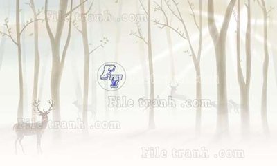 File in trần File tranh gốc dán tường hươu nai sừng K47085 (file gốc) phong thủy