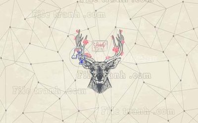 Tải xuống file tranh gốc File tranh gốc dán tường hươu nai sừng K47100 (PSD/TIFF)
