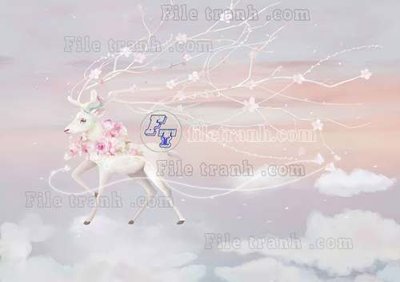 Tải file gốc File tranh gốc dán tường hươu nai sừng K47121 (bản PSD) chỉnh sửa được