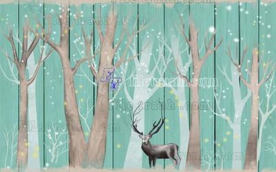 Download file gốc File tranh gốc dán tường hươu nai sừng K47188 (độ nét cao)