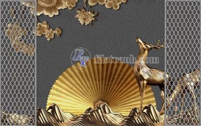 File gốc File tranh gốc dán tường hươu nai sừng K47205 (chuẩn màu) cho in offset