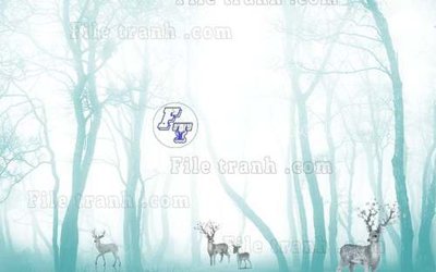 Tải file gốc File tranh gốc dán tường hươu nai sừng K47212 (in bạt) quảng cáo