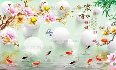 File PSD in ấn File tranh gốc tranh tường hoa 3d đẹp K48005 (chất lượng cao)