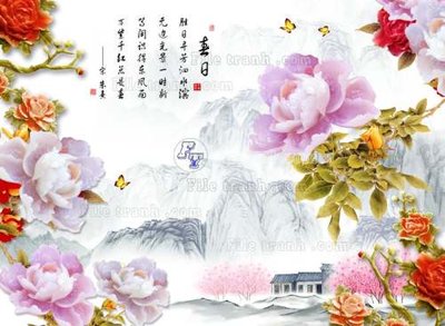 File in lụa File tranh gốc tranh tường hoa 3d đẹp K48039 (chất lượng cao) File tranh gốc tranh tường hoa 3d đẹp K48039