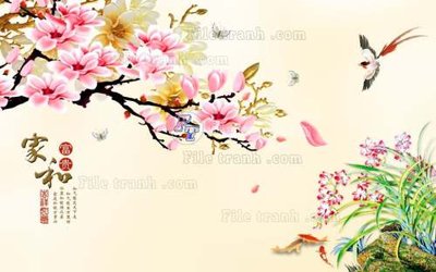 File in trần File tranh gốc tranh tường hoa 3d đẹp K48042 (bản gốc) hoa văn