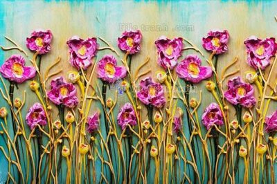 Tải file PSD File tranh gốc tranh tường hoa 3d đẹp K48059 (nguyên layer) để in