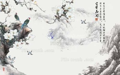 File gốc File tranh gốc tranh tường hoa 3d đẹp K48065 (thiết kế) độc quyền