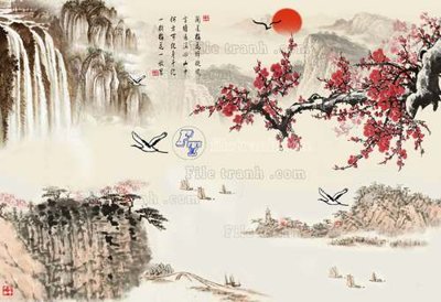 Download file gốc File tranh gốc tranh tường hoa 3d đẹp K48066 (in lụa) nghệ thuật