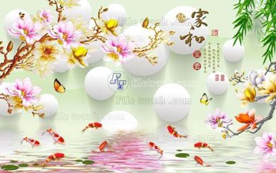 File tranh quảng cáo File tranh gốc tranh tường hoa 3d đẹp K48068 (file gốc) chuyên nghiệp