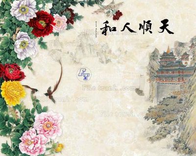 Tải file gốc in lụa File tranh gốc tranh tường hoa 3d đẹp K48077 siêu nét