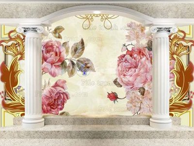 File ảnh File tranh gốc tranh tường hoa 3d đẹp K48128 (gốc) dùng in Pano