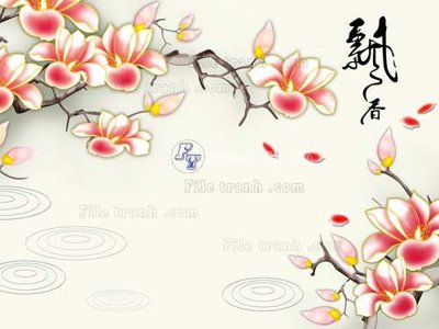 File tranh File tranh gốc tranh tường hoa 3d đẹp K48141 (gốc) in vải canvas