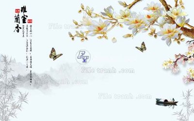 File gốc File tranh gốc tranh tường hoa 3d đẹp K48145 (trang trí) cho phòng khách