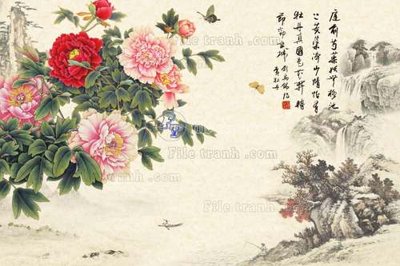 File gốc File tranh gốc tranh tường hoa 3d đẹp K48166 (in mica) trang trí