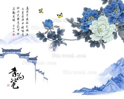 Tải file File tranh gốc tranh tường hoa 3d đẹp K48186 (PSD) cho in tranh kính